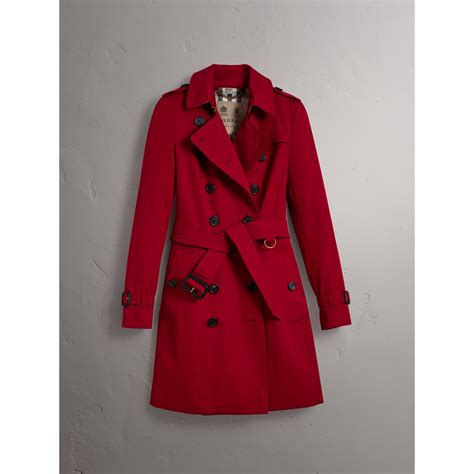 burberry trendcoay chelsea midi paraad red|Mid.